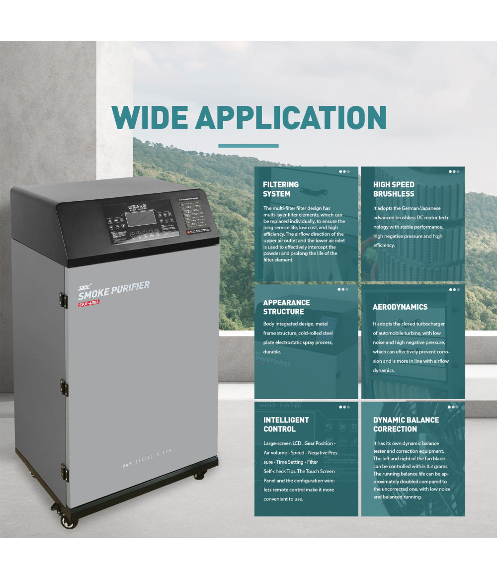 SFX-400L Laser Solder Fumes Purifier for Laser Cutting Engraving Machine Laser Marking Machine